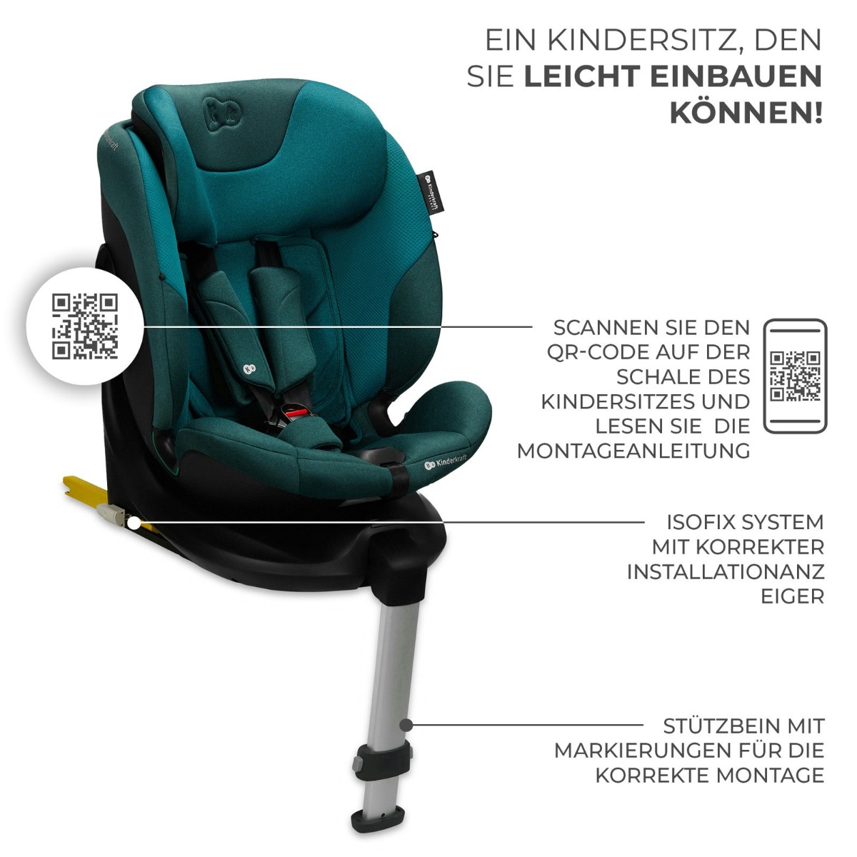 Kindersitz I-FIX i-Size grün