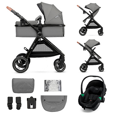 Multifunktionaler 3-in-1-Kinderwagen ESME PRO grau